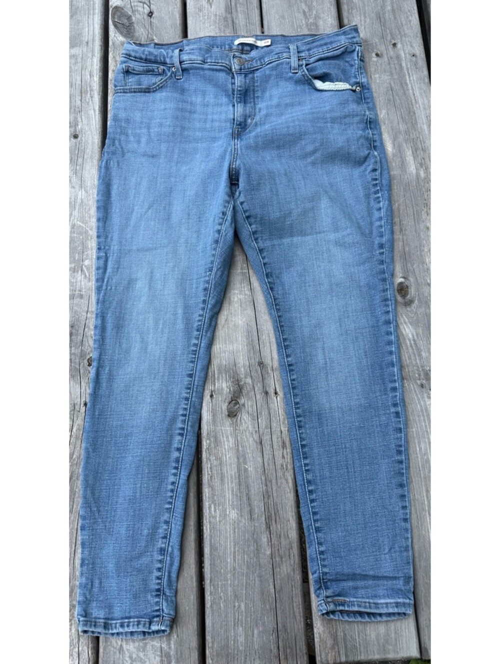 Levis 721 High Rise Skinny Jeans Womens 16W Medium Wash Blue Denim Stretch